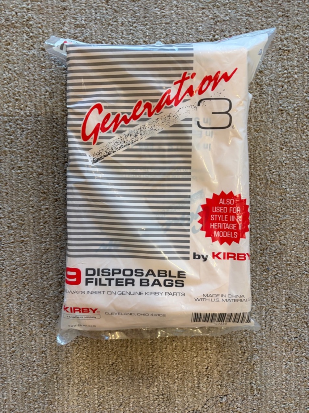 KIRBY Vaccuum bag, pack of 8. Never used. #197389